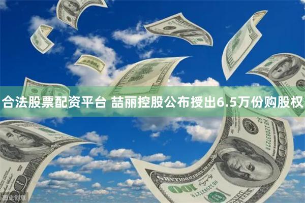 合法股票配资平台 喆丽控股公布授出6.5万份购股权